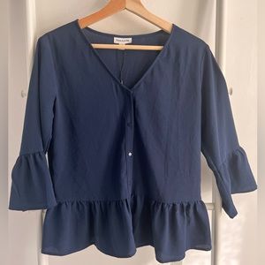 Deep Navy Blue Frank & Oak Top, Never Worn